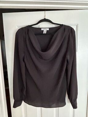 White House Black Market Black Cowl-Neck Long Sleeve Sweater